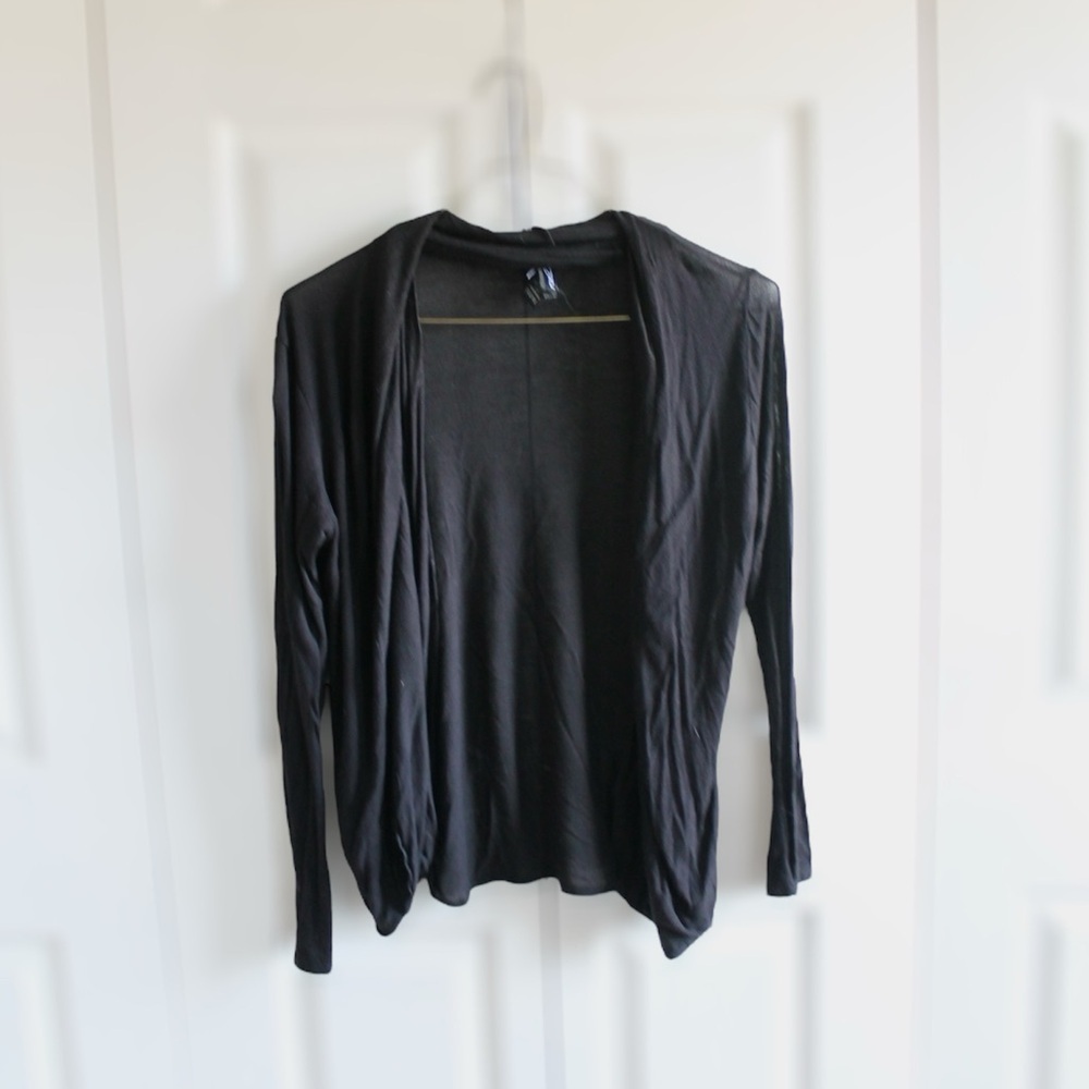 Rue 21 Lightweight Open Front Black Sweater Cardigan